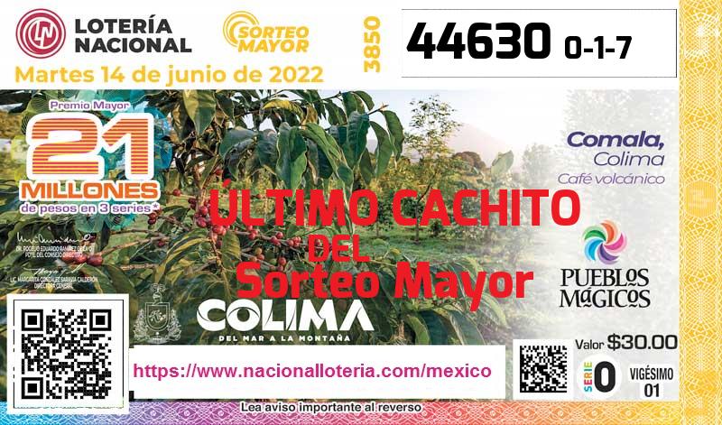 Último Sorteo Mayor de la Lotería del Martes 14 de Junio de 2022