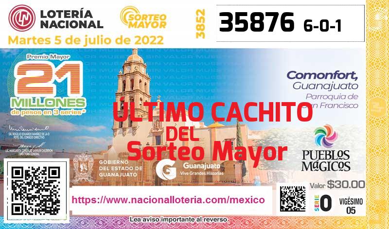 Último Sorteo Mayor de la Lotería del Martes 5 de Julio de 2022
