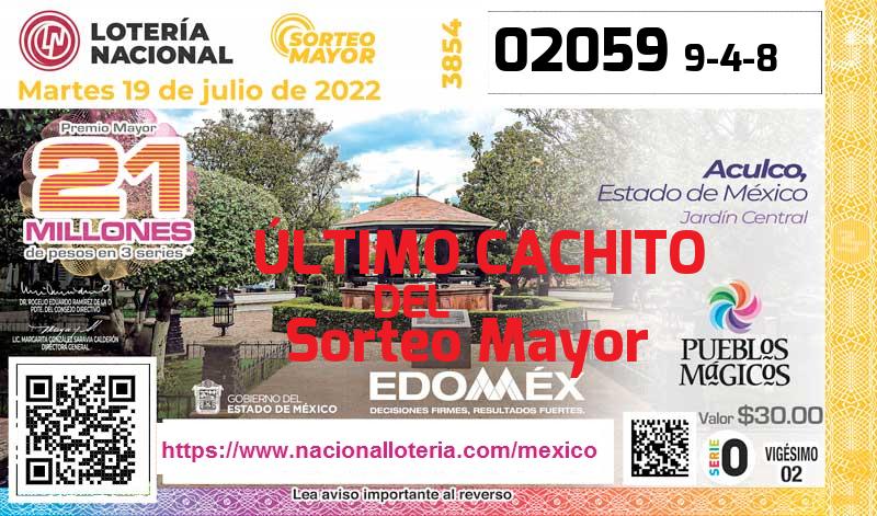 Último Sorteo Mayor de la Lotería del Martes 19 de Julio de 2022