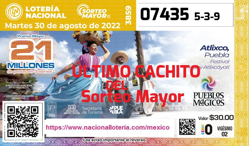Último Sorteo Mayor de la Lotería del Martes 30 de Agosto de 2022