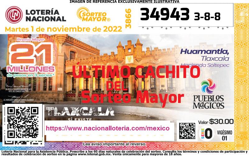 Cachito del último Sorteo Mayor premiado en la Lotería Nacional del Martes 1 de Noviembre de 2022 Último Sorteo Mayor de la Lotería del Martes 1 de Noviembre de 2022