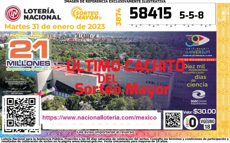 Último Sorteo Mayor de la Lotería del Martes 31 de Enero de 2023