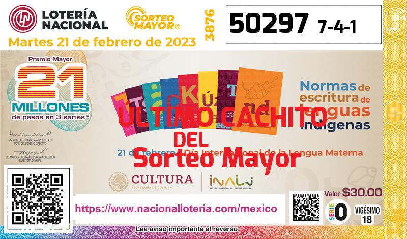 Último Sorteo Mayor de la Lotería del Martes 21 de Febrero de 2023