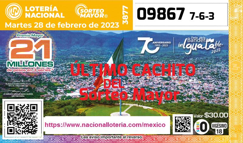 Último Sorteo Mayor de la Lotería del Martes 28 de Febrero de 2023
