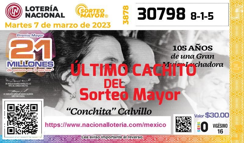 Cachito del último Sorteo Mayor premiado en la Lotería Nacional del Martes 7 de Marzo de 2023 Último Sorteo Mayor de la Lotería del Martes 7 de Marzo de 2023