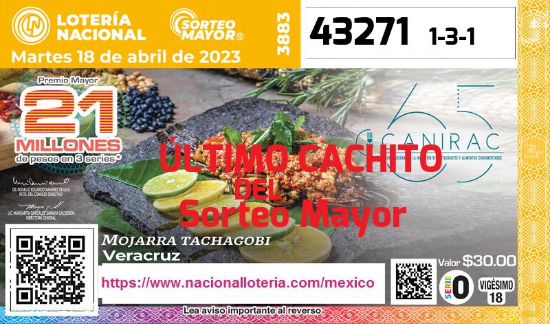 Cachito del último Sorteo Mayor premiado en la Lotería Nacional del Martes 18 de Abril de 2023 Último Sorteo Mayor de la Lotería del Martes 18 de Abril de 2023