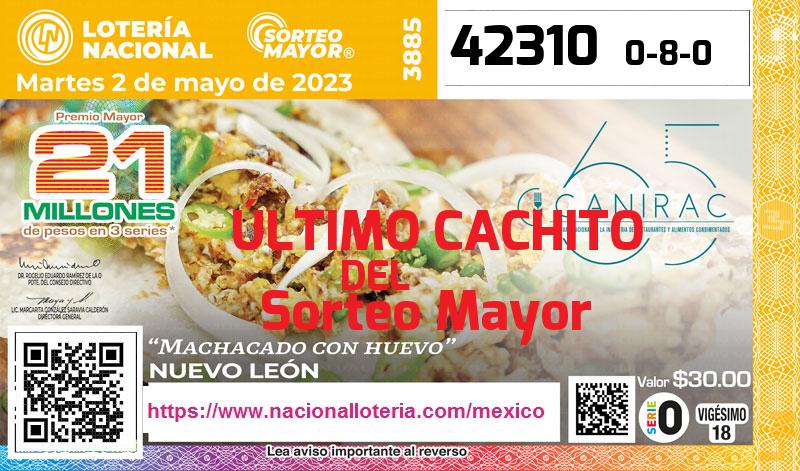 Último Sorteo Mayor de la Lotería del Martes 2 de Mayo de 2023