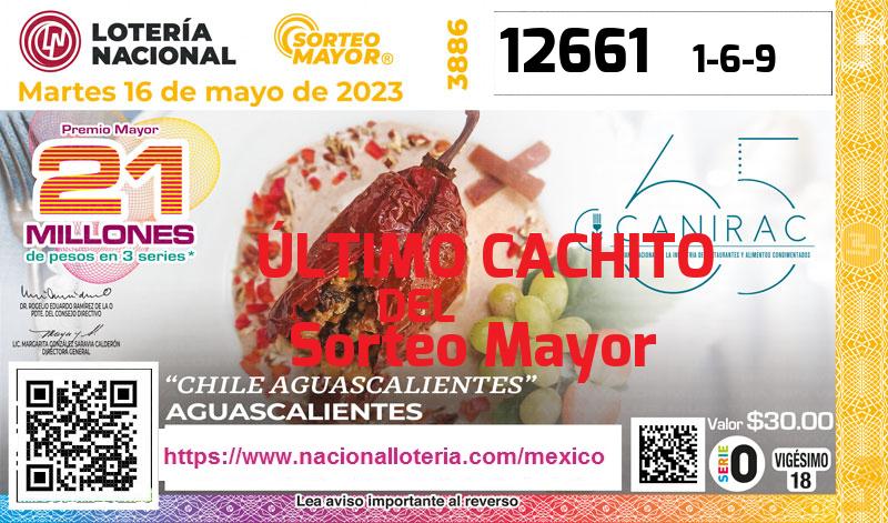 Cachito del último Sorteo Mayor premiado en la Lotería Nacional del Martes 16 de Mayo de 2023 Último Sorteo Mayor de la Lotería del Martes 16 de Mayo de 2023