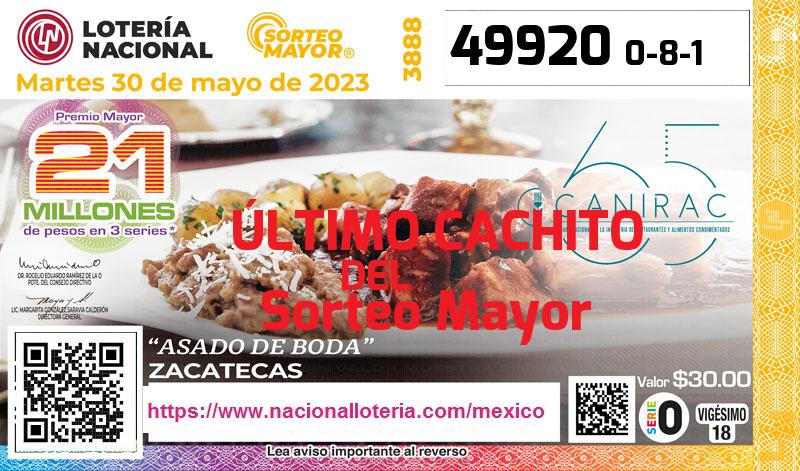 Último Sorteo Mayor de la Lotería del Martes 30 de Mayo de 2023