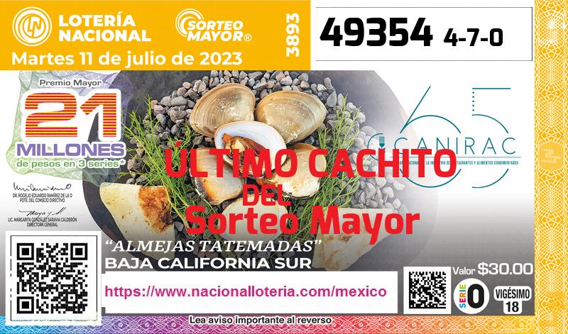 Último Sorteo Mayor de la Lotería del Martes 11 de Julio de 2023
