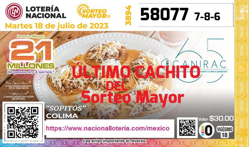 Último Sorteo Mayor de la Lotería del Martes 18 de Julio de 2023