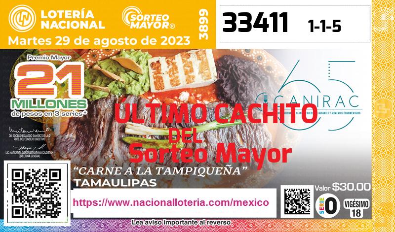 Último Sorteo Mayor de la Lotería del Martes 29 de Agosto de 2023