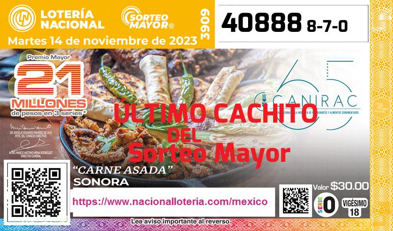 Último Sorteo Mayor de la Lotería del Martes 14 de Noviembre de 2023
