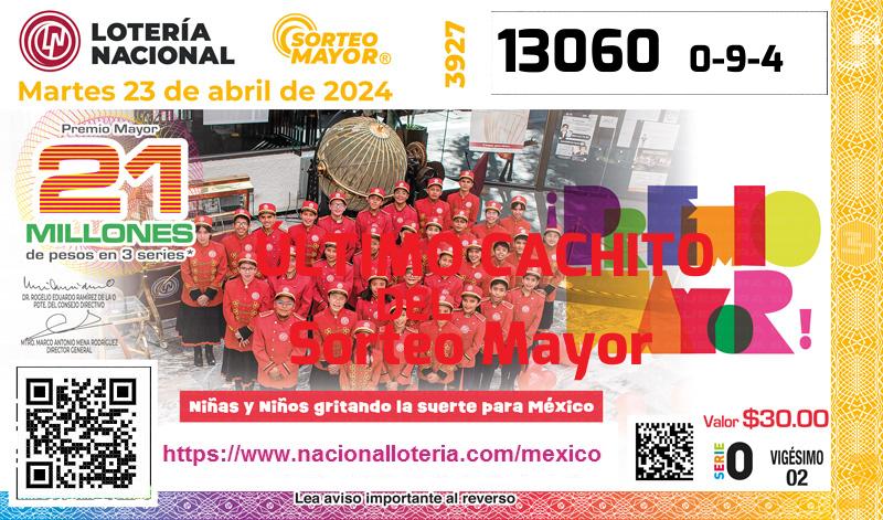Último Sorteo Mayor de la Lotería del Martes 23 de Abril de 2024