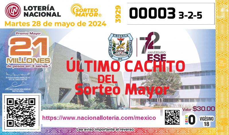 Último Sorteo Mayor de la Lotería del Martes 28 de Mayo de 2024