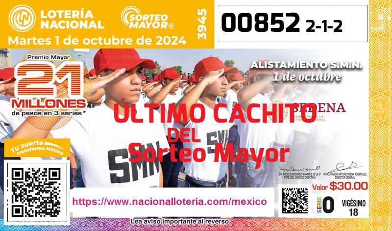 Último Sorteo Mayor de la Lotería del Martes 1 de Octubre de 2024