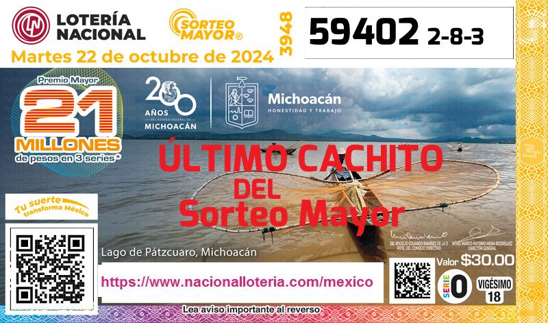 Último Sorteo Mayor de la Lotería del Martes 22 de Octubre de 2024
