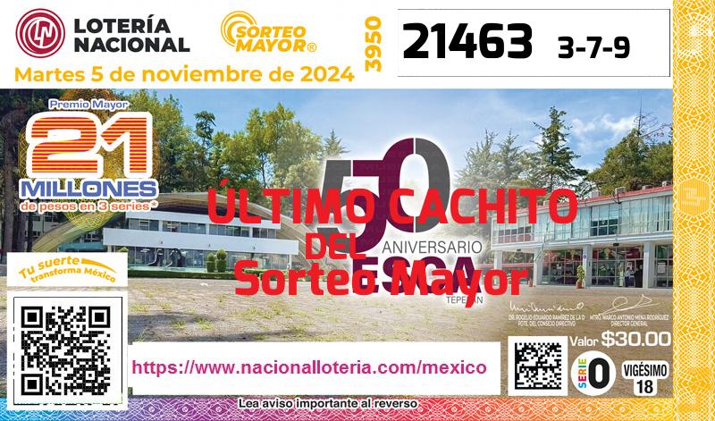 Último Sorteo Mayor de la Lotería del Martes 5 de Noviembre de 2024