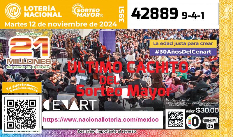 Último Sorteo Mayor de la Lotería del Martes 12 de Noviembre de 2024