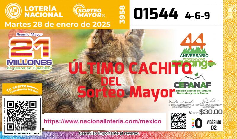 Último Sorteo Mayor de la Lotería del Martes 28 de Enero de 2025