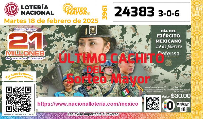 Último Sorteo Mayor de la Lotería del Martes 18 de Febrero de 2025