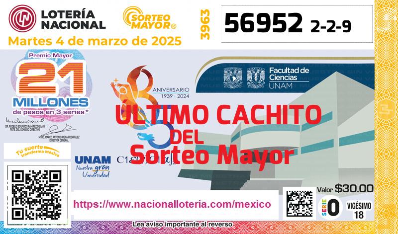 Último Sorteo Mayor de la Lotería del Martes 4 de Marzo de 2025