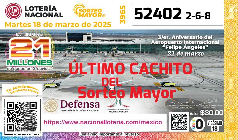 Último Sorteo Mayor de la Lotería del Martes 18 de Marzo de 2025
