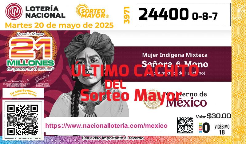 Último Sorteo Mayor de la Lotería del Martes 20 de Mayo de 2025