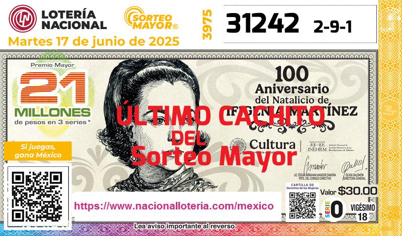 Último Sorteo Mayor de la Lotería del Martes 17 de Junio de 2025