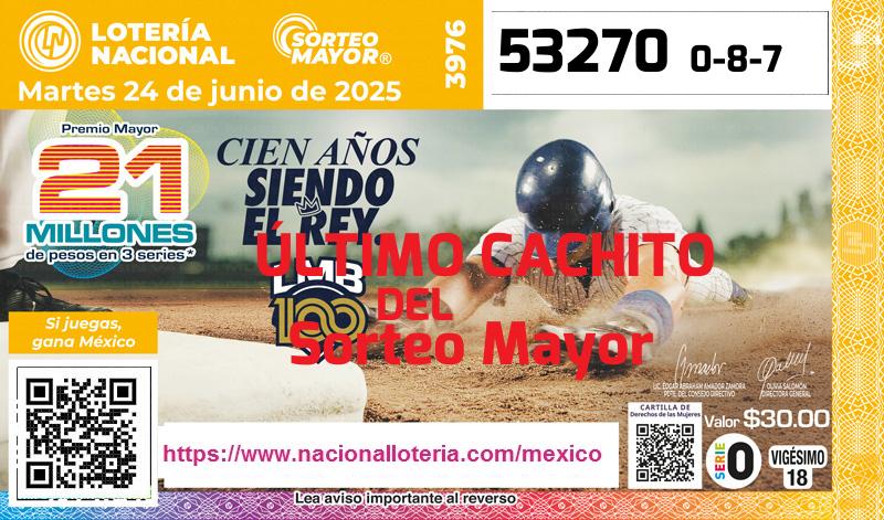 Último Sorteo Mayor de la Lotería del Martes 24 de Junio de 2025