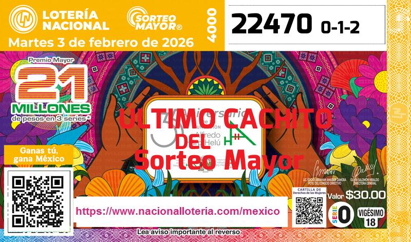 Último Sorteo Mayor de la Lotería del Martes 3 de Febrero de 2026