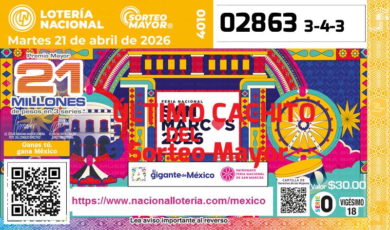 Último Sorteo Mayor de la Lotería del Martes 21 de Abril de 2026