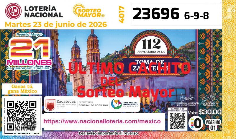 Último Sorteo Mayor de la Lotería del Martes 23 de Junio de 2026
