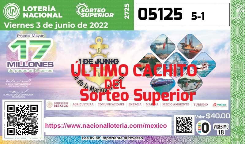 Último Sorteo Superior de la Lotería del Viernes 3 de Junio de 2022