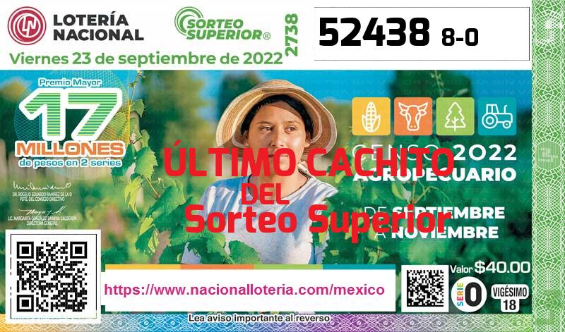 Cachito del último Sorteo Superior premiado en la Lotería Nacional del Viernes 23 de Septiembre de 2022 Último Sorteo Superior de la Lotería del Viernes 23 de Septiembre de 2022