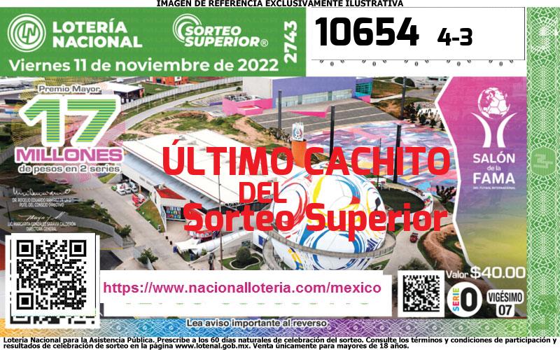 Cachito del último Sorteo Superior premiado en la Lotería Nacional del Viernes 11 de Noviembre de 2022 Último Sorteo Superior de la Lotería del Viernes 11 de Noviembre de 2022