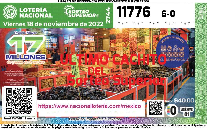 Cachito del último Sorteo Superior premiado en la Lotería Nacional del Viernes 18 de Noviembre de 2022 Último Sorteo Superior de la Lotería del Viernes 18 de Noviembre de 2022