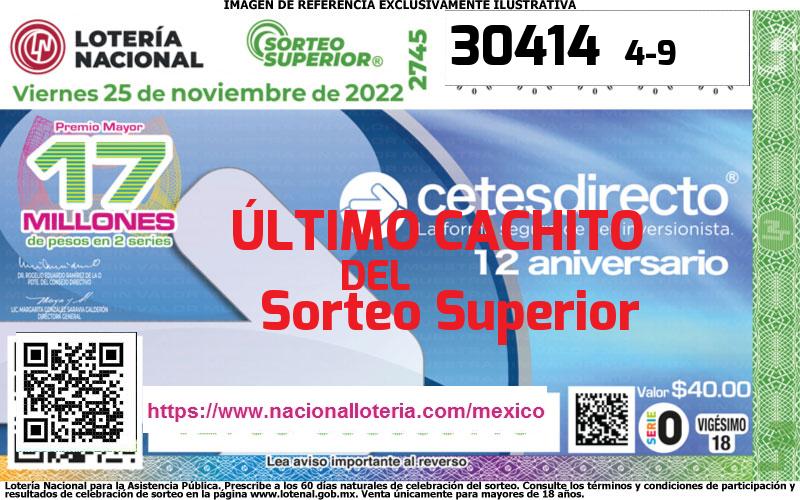 Cachito del último Sorteo Superior premiado en la Lotería Nacional del Viernes 25 de Noviembre de 2022 Último Sorteo Superior de la Lotería del Viernes 25 de Noviembre de 2022