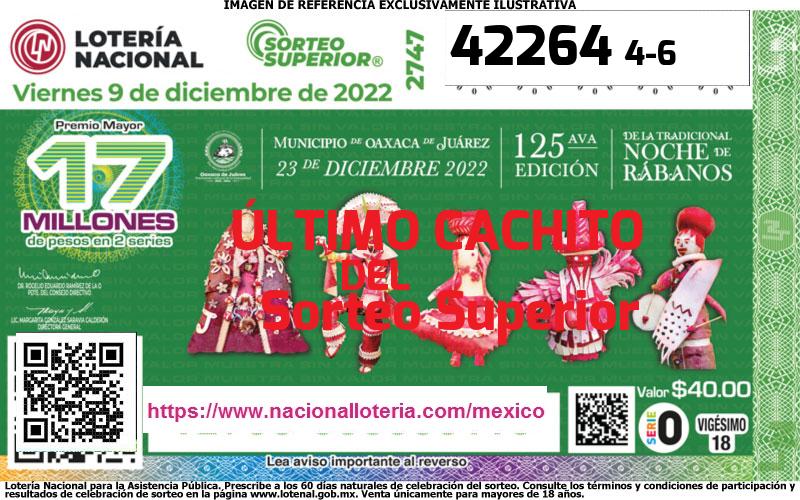 Cachito del último Sorteo Superior premiado en la Lotería Nacional del Viernes 9 de Diciembre de 2022 Último Sorteo Superior de la Lotería del Viernes 9 de Diciembre de 2022