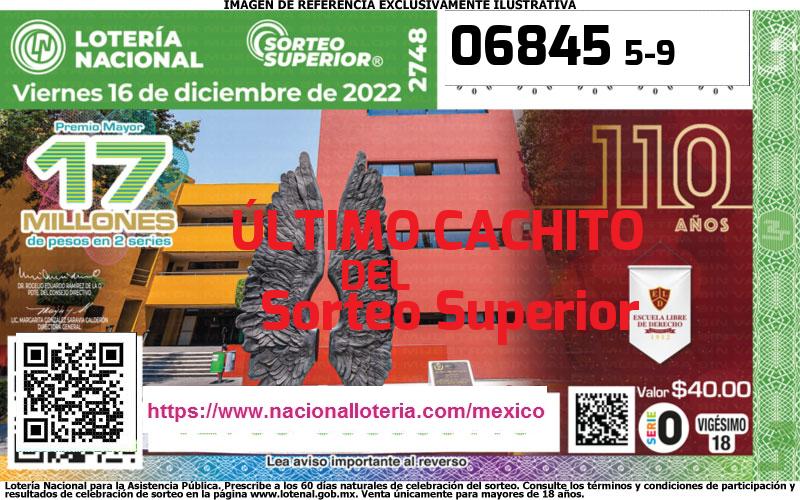 Cachito del último Sorteo Superior premiado en la Lotería Nacional del Viernes 16 de Diciembre de 2022 Último Sorteo Superior de la Lotería del Viernes 16 de Diciembre de 2022