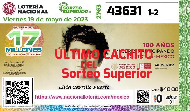 Cachito del último Sorteo Superior premiado en la Lotería Nacional del Viernes 19 de Mayo de 2023 Último Sorteo Superior de la Lotería del Viernes 19 de Mayo de 2023