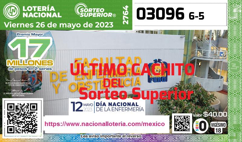 Cachito del último Sorteo Superior premiado en la Lotería Nacional del Viernes 26 de Mayo de 2023 Último Sorteo Superior de la Lotería del Viernes 26 de Mayo de 2023