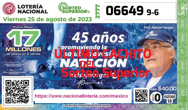 Último Sorteo Superior de la Lotería del Viernes 25 de Agosto de 2023
