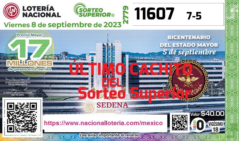 Último Sorteo Superior de la Lotería del Viernes 8 de Septiembre de 2023