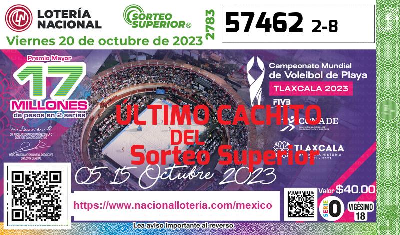 Último Sorteo Superior de la Lotería del Viernes 20 de Octubre de 2023