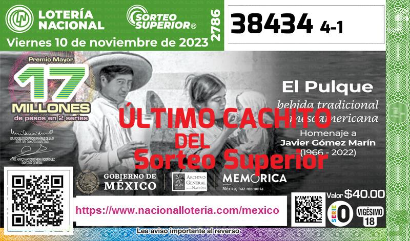 Último Sorteo Superior de la Lotería del Viernes 10 de Noviembre de 2023