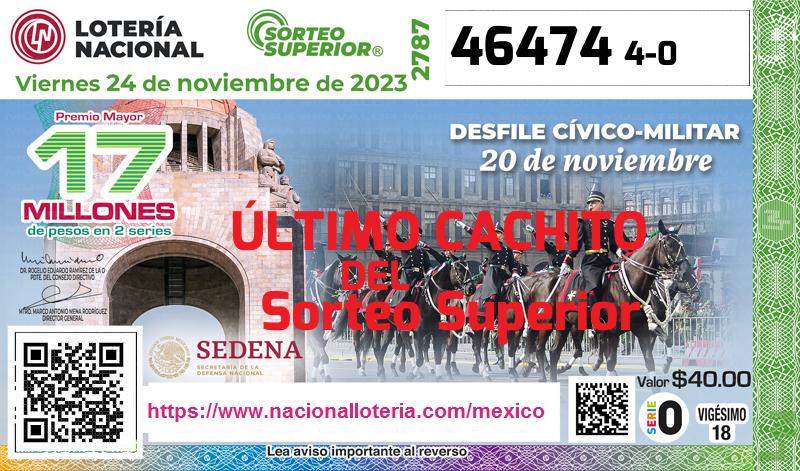 Cachito del último Sorteo Superior premiado en la Lotería Nacional del Viernes 24 de Noviembre de 2023 Último Sorteo Superior de la Lotería del Viernes 24 de Noviembre de 2023
