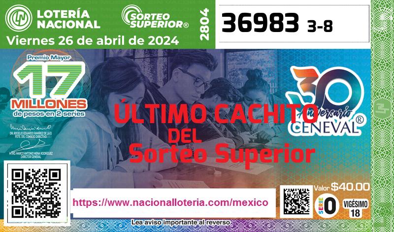 Último Sorteo Superior de la Lotería del Viernes 26 de Abril de 2024