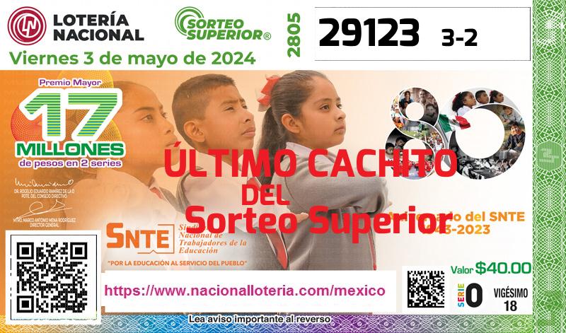 Último Sorteo Superior de la Lotería del Viernes 3 de Mayo de 2024