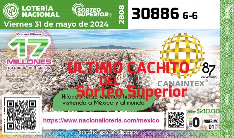 Último Sorteo Superior de la Lotería del Viernes 31 de Mayo de 2024